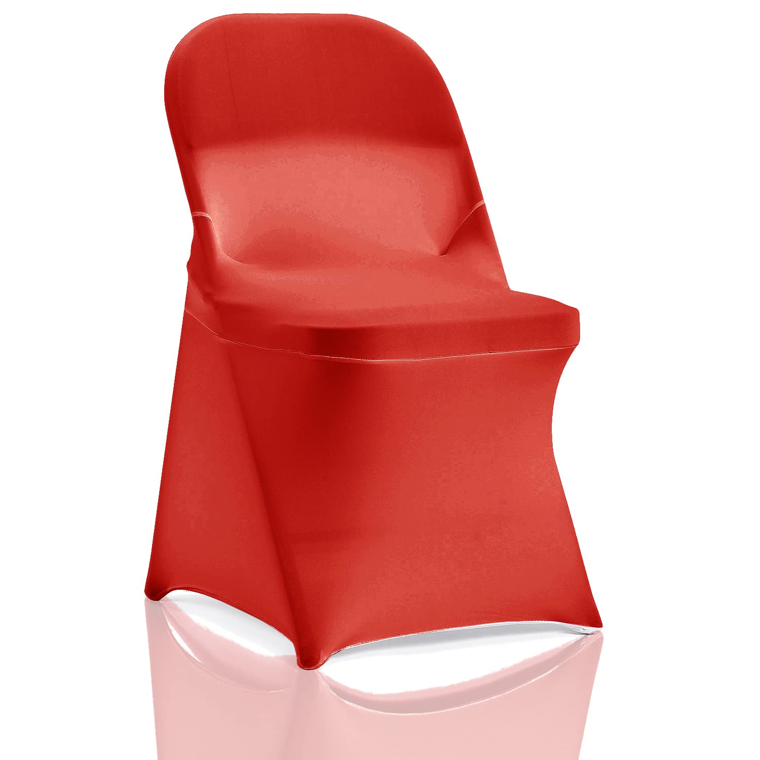 bricia 12 PCS Red Stretch Spandex Folding Chair Slipcovers, Dining Room Chair Covers Stretch Chair Slipcovers Protector for Wedding, Banquet, and Party