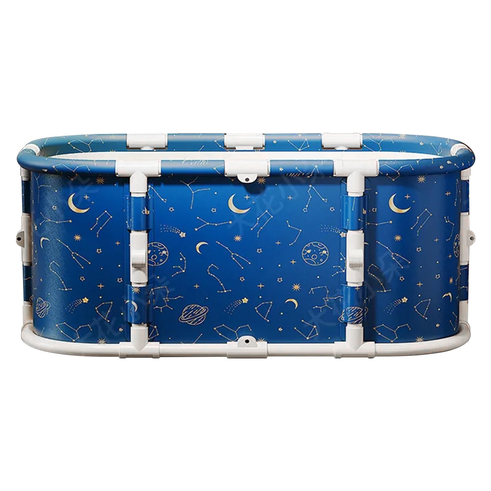 Faltbadewanne 120x60x50cm für Erwachsene, Mobile Badewanne mit 7 Isolierschichten & Stabilem Rohrrahmen – Auslaufsicher, mit Seitlichem Ablauf & Komfortkissen