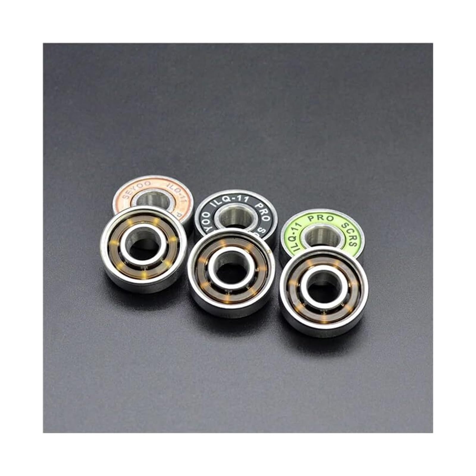 Rodamientos, 8 Uds 608 2RS rodamiento ILQ-11 8x22x7 verde Longboard velocidad patín en línea de rueda patinete suave,Durabilidad mejorada(8pcs Ilq-11 Orange)