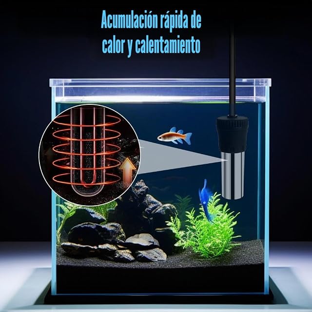 Foto 5 de 7 de DONGKER Calentador de agua sumergible para acuario, 28 ℃ 5 W/10 W/20 W, mini USB calentador de acuario