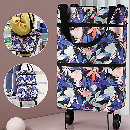 TTWLJJ Faltbarer Einkaufstrolley, Mit Rollen, Leichter Einkaufswagen Mini Leiser Einkaufswagen Multifunktionaler… – Bild 6