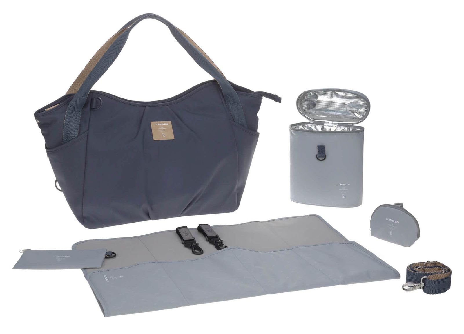 Lässig Nappy Bag Diapering Bag Green Label Twin Bag Triangle navy - 5 count