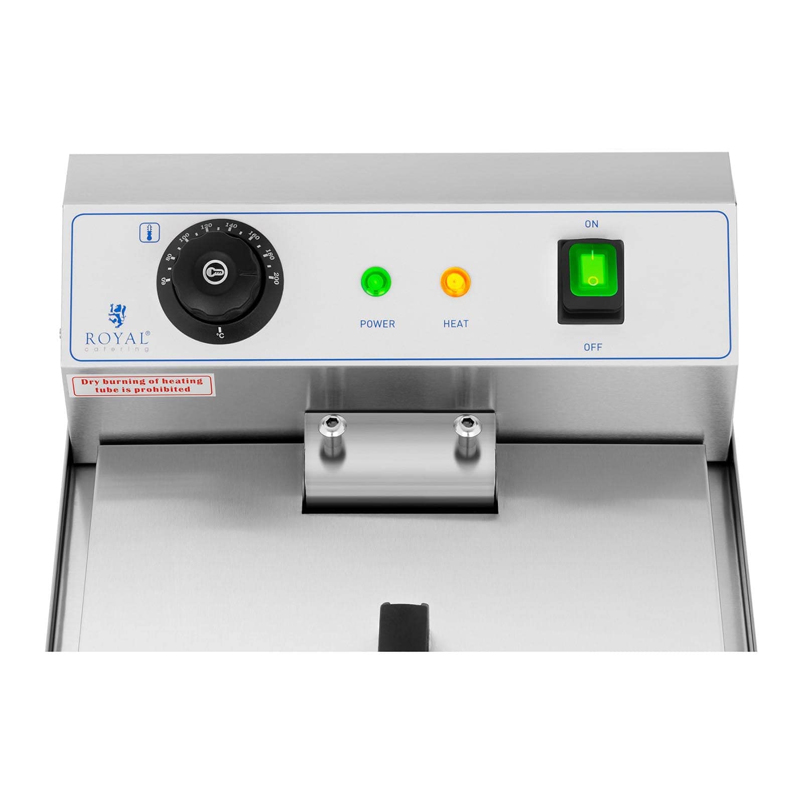 Royal Catering Friggitrice Elettrica Con Zona Fredda e Rubinetto di Scarico RCEF-13EHB (13 litri, 3.200 W, Acciaio inox, 50-200 °C)