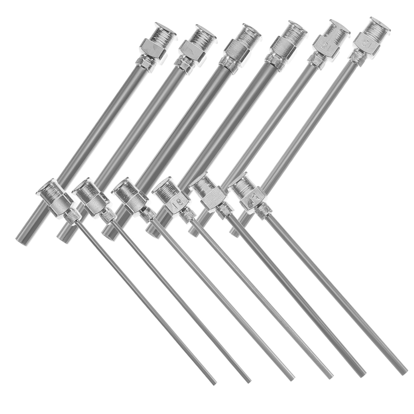 MUCKLILY 12-Piece Stainless Steel Dispensing Head Kit Tip Luer Lock Gauge for Sealant Injector