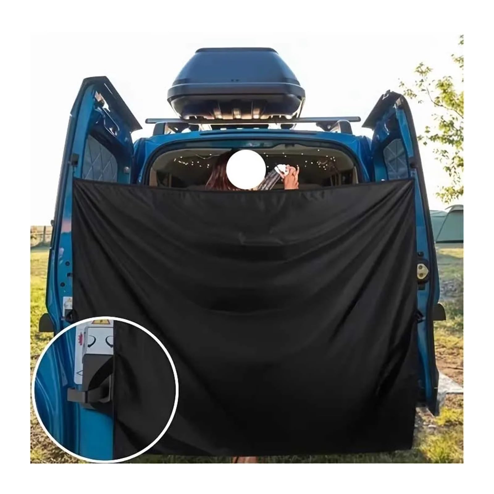 Tenda Posteriore Camper Oscurante Tenda parasole for auto 1 pezzo | Partizioni for fila anteriore e posteriore con tendina parasole for auto(LYL-hm-black)
