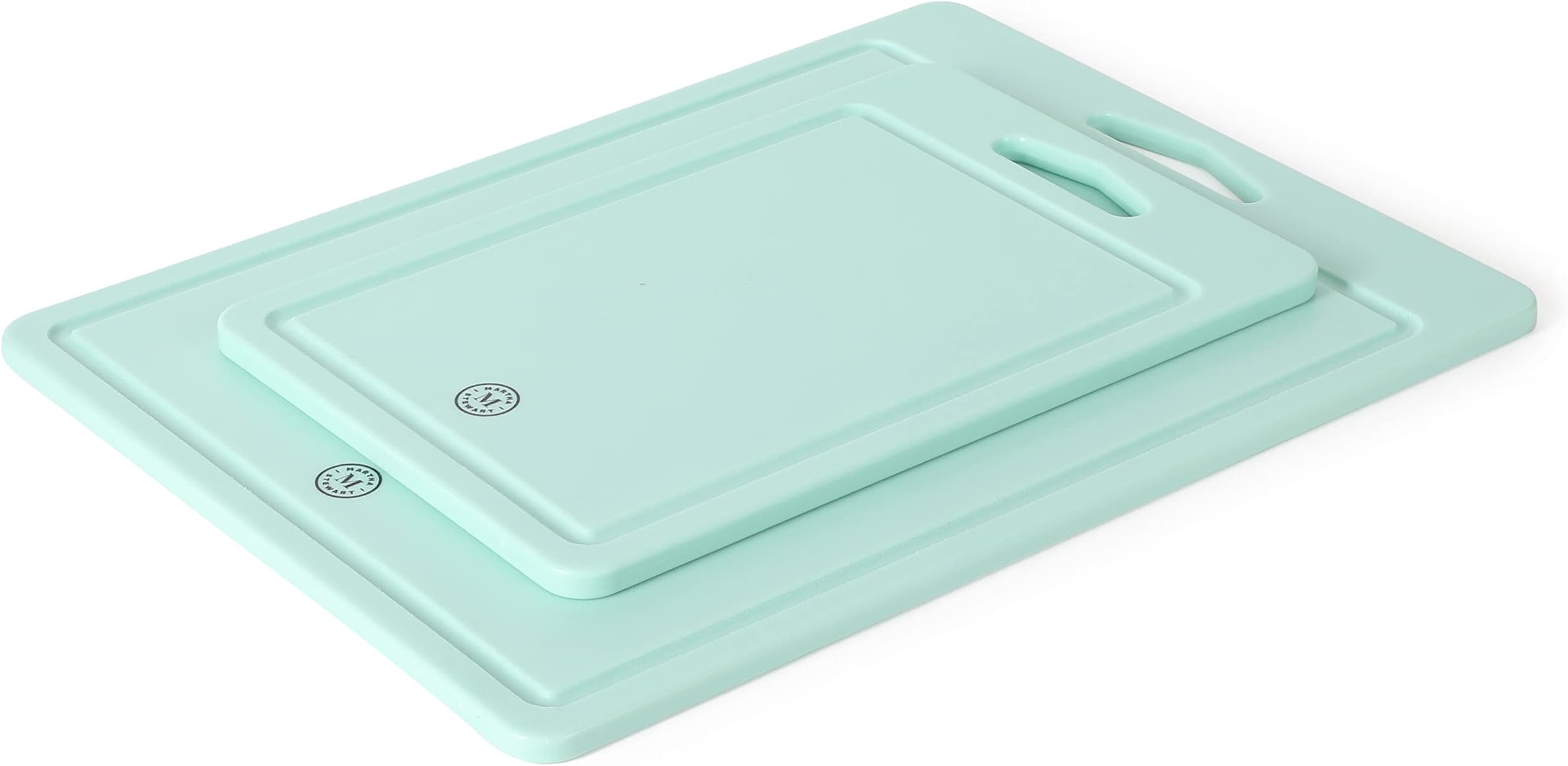 BPA Free Plastic Cutting Board 2pc Set (16" x 12" and 12" x 8") - Martha Blue - Dishwasher Safe