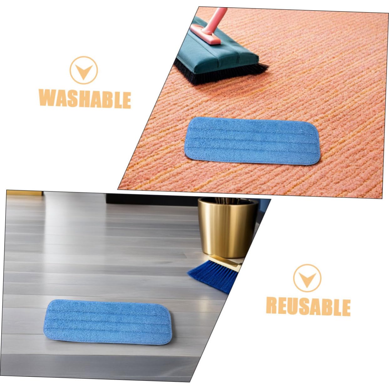 PLAFOPE 10 Pezzi Panni Microfibra per Mop Spray Riutilizzabili Lavabili Ricambi per Pulizia Pavimenti e Compatibili con Sistemi Mop Spray