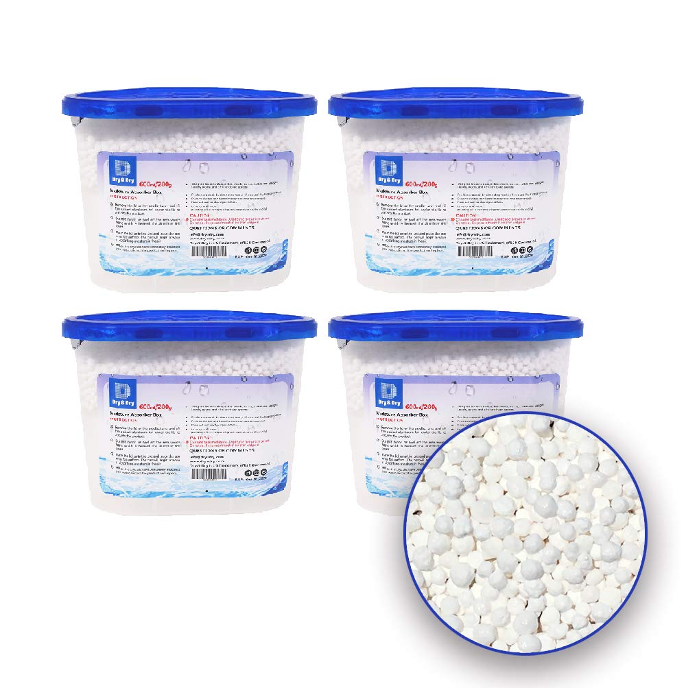 Dry & Dry [4 Packs [Net 10 Oz/Pack] Premium Moisture Absorber to Control Excess Moisture for Basements Closets Bathrooms Laundry Rooms. No More Damp Mold