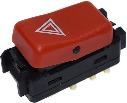 Miniatura 4 de eGang Auto Interruptor de luz de peligro de advertencia eléctrica 1248200110 para Mercedes-Benz C220 C280 190E 300D E500 E320 300E 1984-1995, rojo,