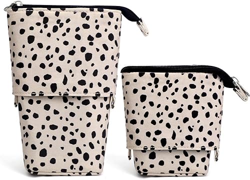 Miniatura 14 de Lindo estuche de pie de lápices para niños, estuche de lápices desplegable, bolsa de maquillaje, regalo de Navidad, estuche de lápices de lona