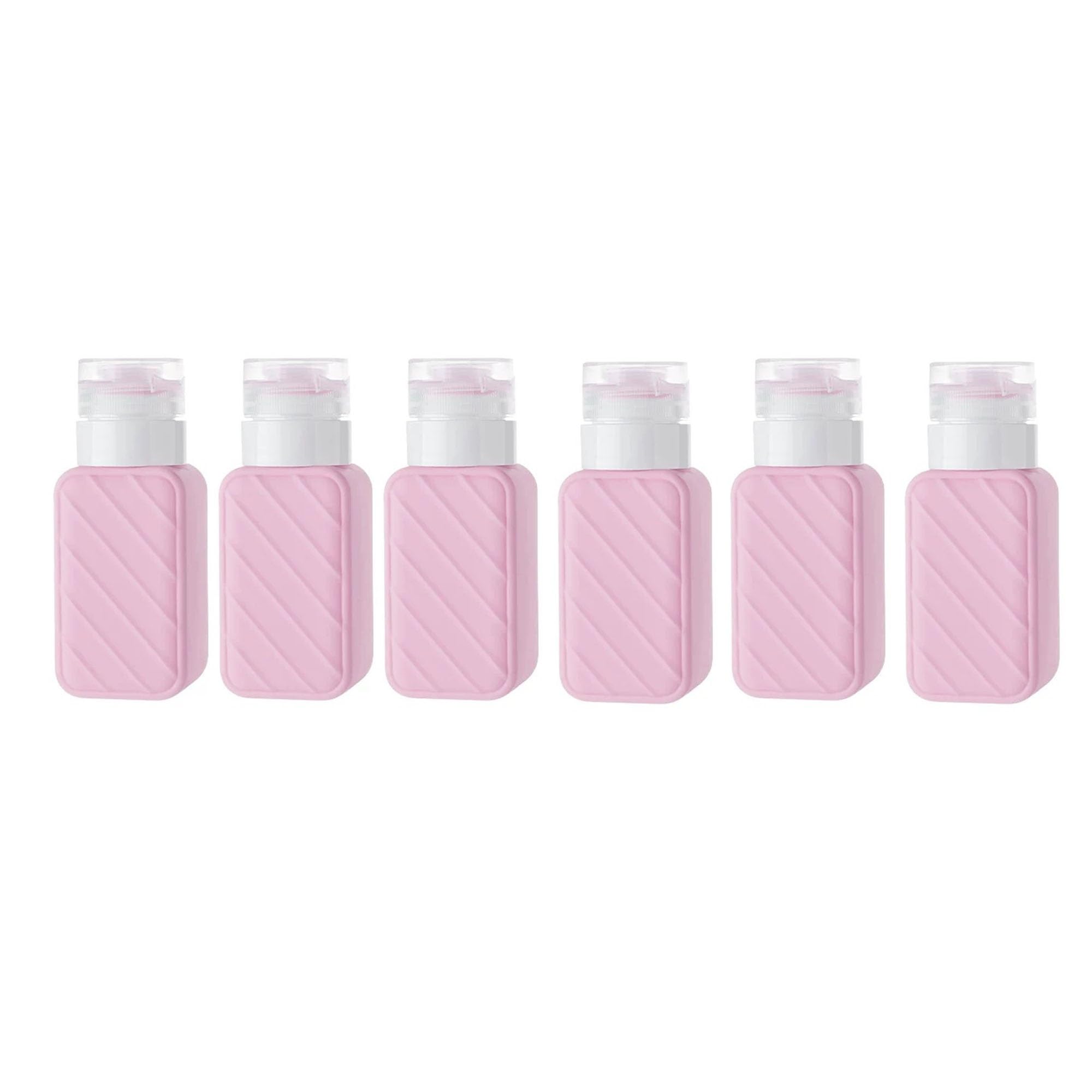 Zlthraustic Pink100mlx6 Silicone Squeeze Empty Bottle, Lotion Bottle, Can Be Filled With Lotion