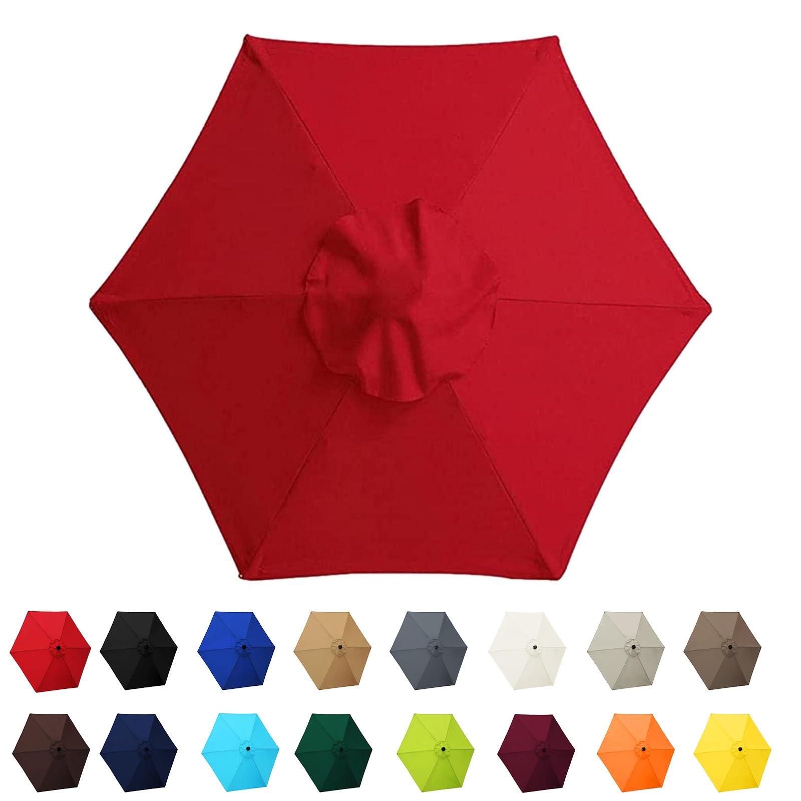 Garden Parasol Canopy Cover, 2m 2.30m 2.7m 3.0m Market Table Umbrella Canopy, patio umbrella replacement canopy,for Patio Market Table Umbrella Garden Parasol Canopy Cover(Red,8ribs:2.7m/8.8ft) — image 1
