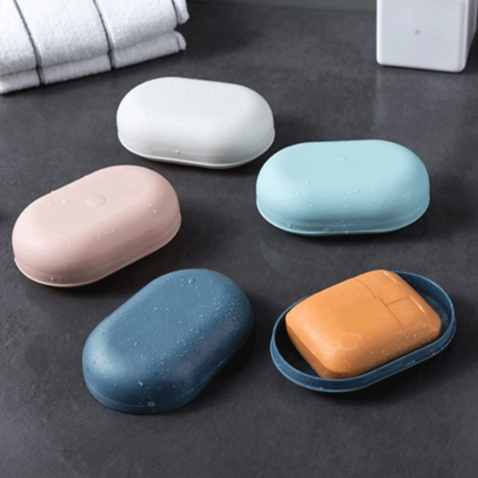 Caja de jabón de plástico para baño, Bandeja para jabón de Ducha, Estante de Almacenamiento para Platos, Caja de protección para jabón de Viaje para el hogar, Caja de jabón para ba