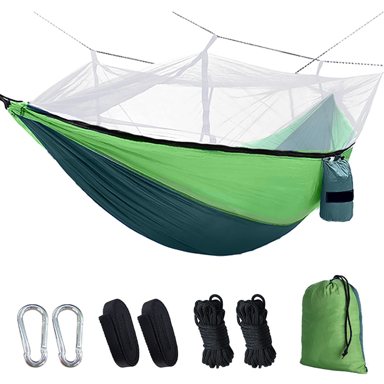 amaca da campeggio, Campeggio 2 persone - 300 kg Viaggio 260 x 140 cm Set con moschettoni per spiaggia viaggio trekking