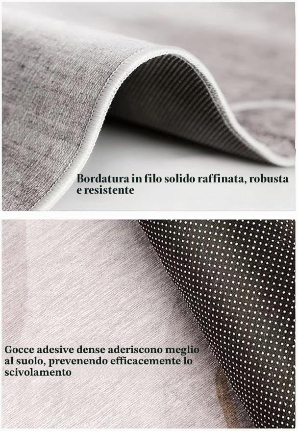 Tappeto Salotto 180 x 200 cm Grande per Soggiorno e Camera da Letto,Morbido Pelo Corto Lavabile,Antiscivolo Moderno Grigio di Giunture Geometriche