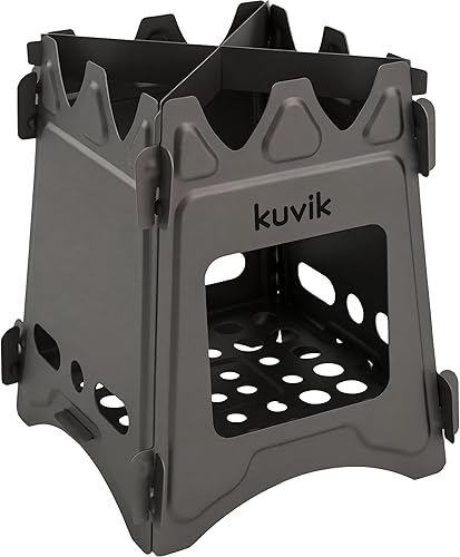 Estufa de leña de titanio Kuvik - Estufa ultraligera y compacta para mochileros, camping y supervivencia