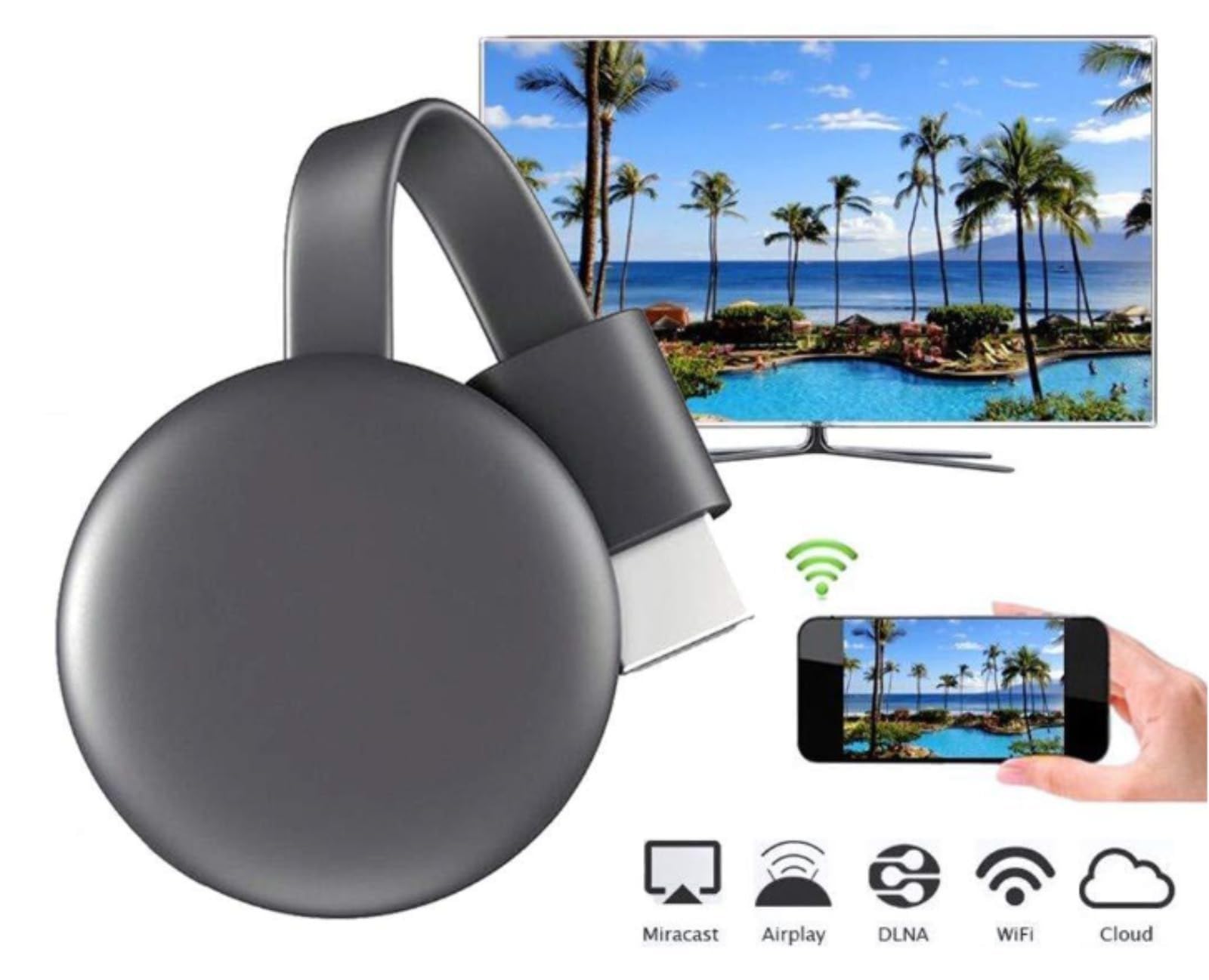 Flash Ventes Stick TV Multimédia, Dongle HDMI sans Fil pour TV, Adaptateur D'affichage sans Fil 1080P, Compatible avec Les Smartphones Android iOS