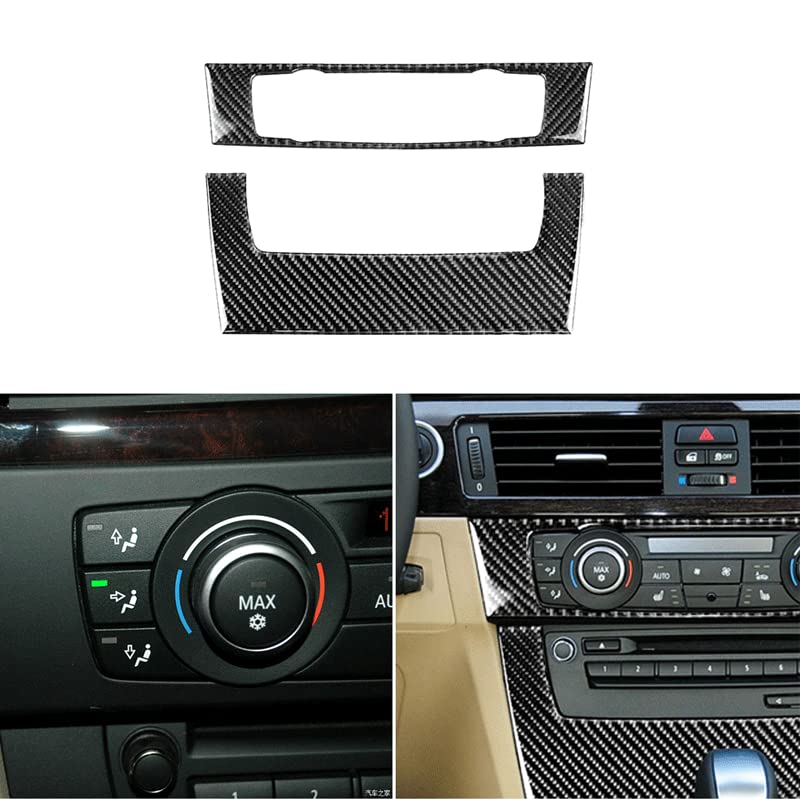 AUTO-P Car Carbon Fiber air Conditioning CD Control Panel Decorative Cover for BMW E90 2006-2011