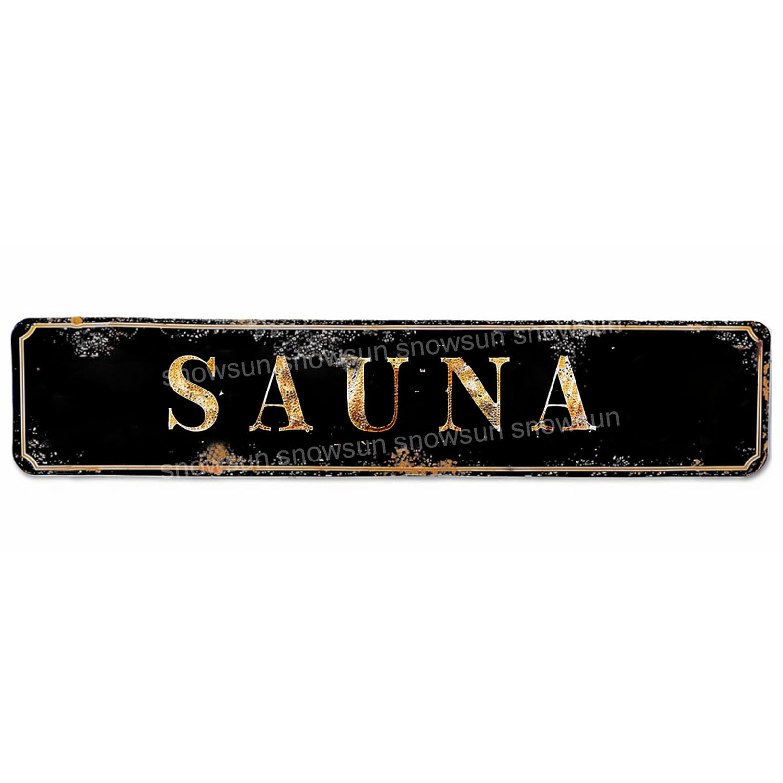 DTHNKL Sauna Vintage Metal Tin Sign 16x4 inch - Retro Decor for Home Bar Office Outdoor Garden Wall