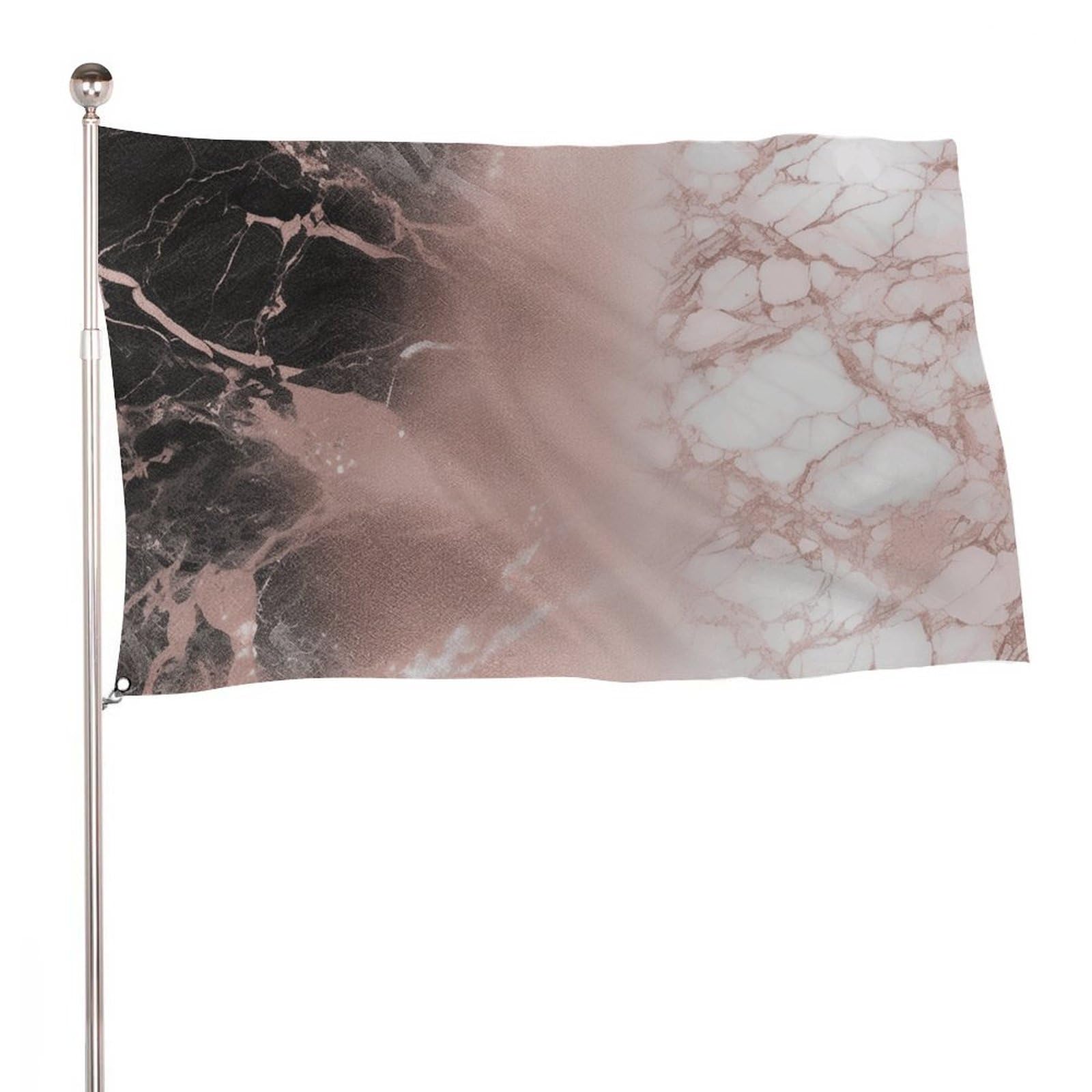 Drapeau de cour marbre or rose haut de gamme avec œillets métalliques durables - 8