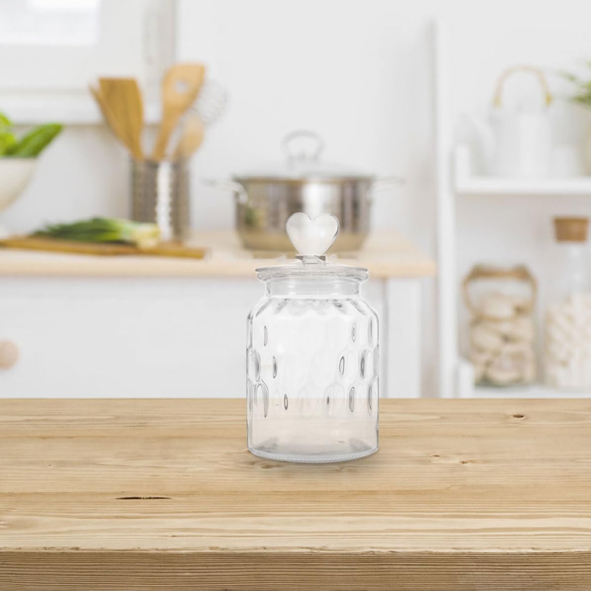 ABOOFAN Barattoli in Vetro Bianco da 950ml 2 Pezzi Coperchio Ermetico per Conservare Noci e Legumi Mantenendo Cibo Fresco e Design Portatile