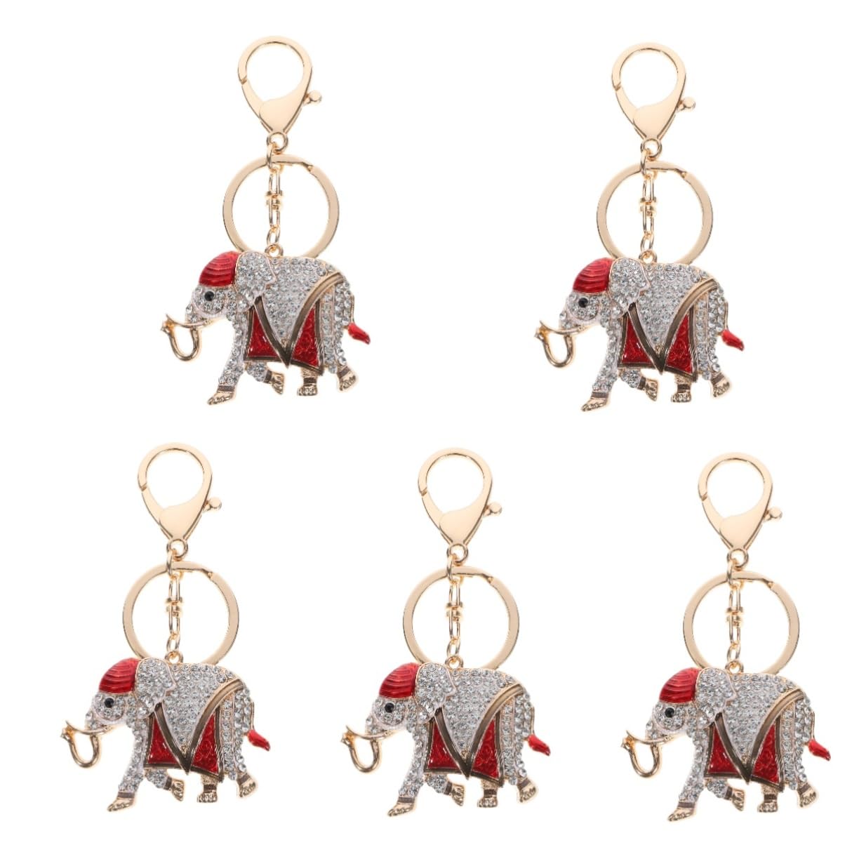 PACKOVE 4 Piezas Elefante Llavero Llavero Bolso Encanto Mochila Encantos Mochila Colgante Diamantes De Imitación Bolso Colgante Pequeño Diamantes De Imitación Aleación De