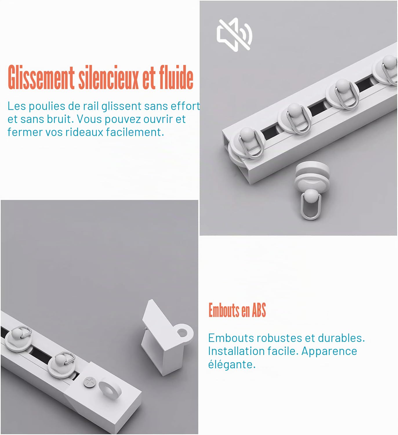 Rail de Rideaux Plafond Adhésif Sans Perçage 8x40cm(320cm),Tringle à Rideau Adhésif,Rail pour Mur & Plafond,Pour Fenêtre Chambre, Salle de Bain, Placard et Camping-Car
