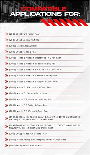 Miniatura 2 de R1 Concepts Kit de rotor de freno trasero | Rotores de freno | Disco de freno | Perforado y ranurado||Compatible con Ford Fusion 1998-2015; Lincoln