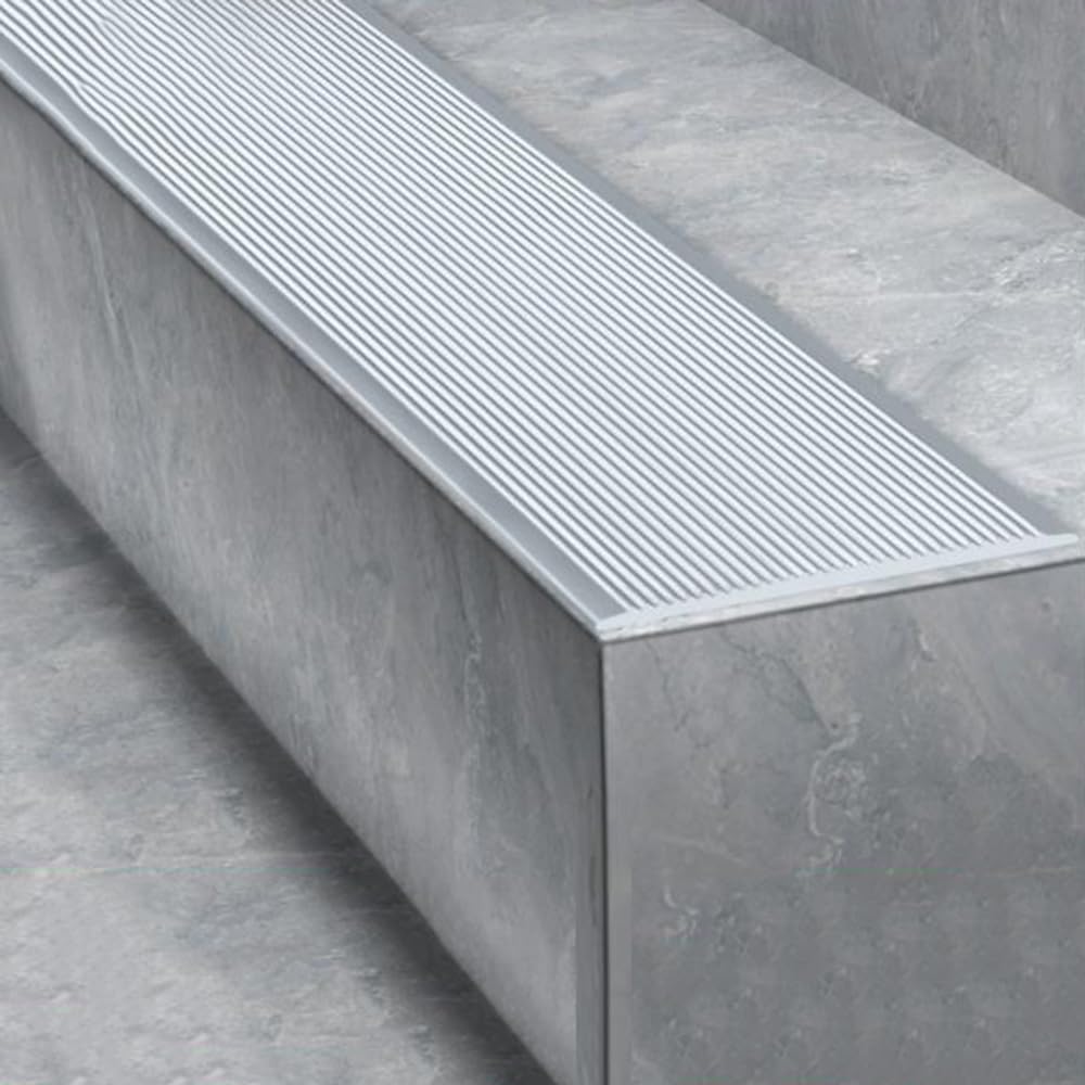 Autoadhesivo Tiras Antideslizantes para Peldaños, 10 Cm Goma Moldura De Escalera, Impermeable Tira Divisoria para Pared Piso Rampa Azulejos(Grey,L 200 cm x W 10 cm)