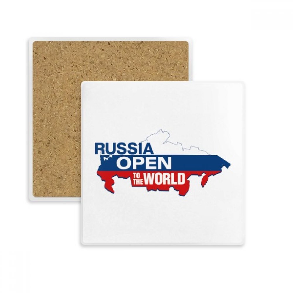 Mappemonde Russie dessous de verre pierre absorbante pour porte-tasse et cadeau original