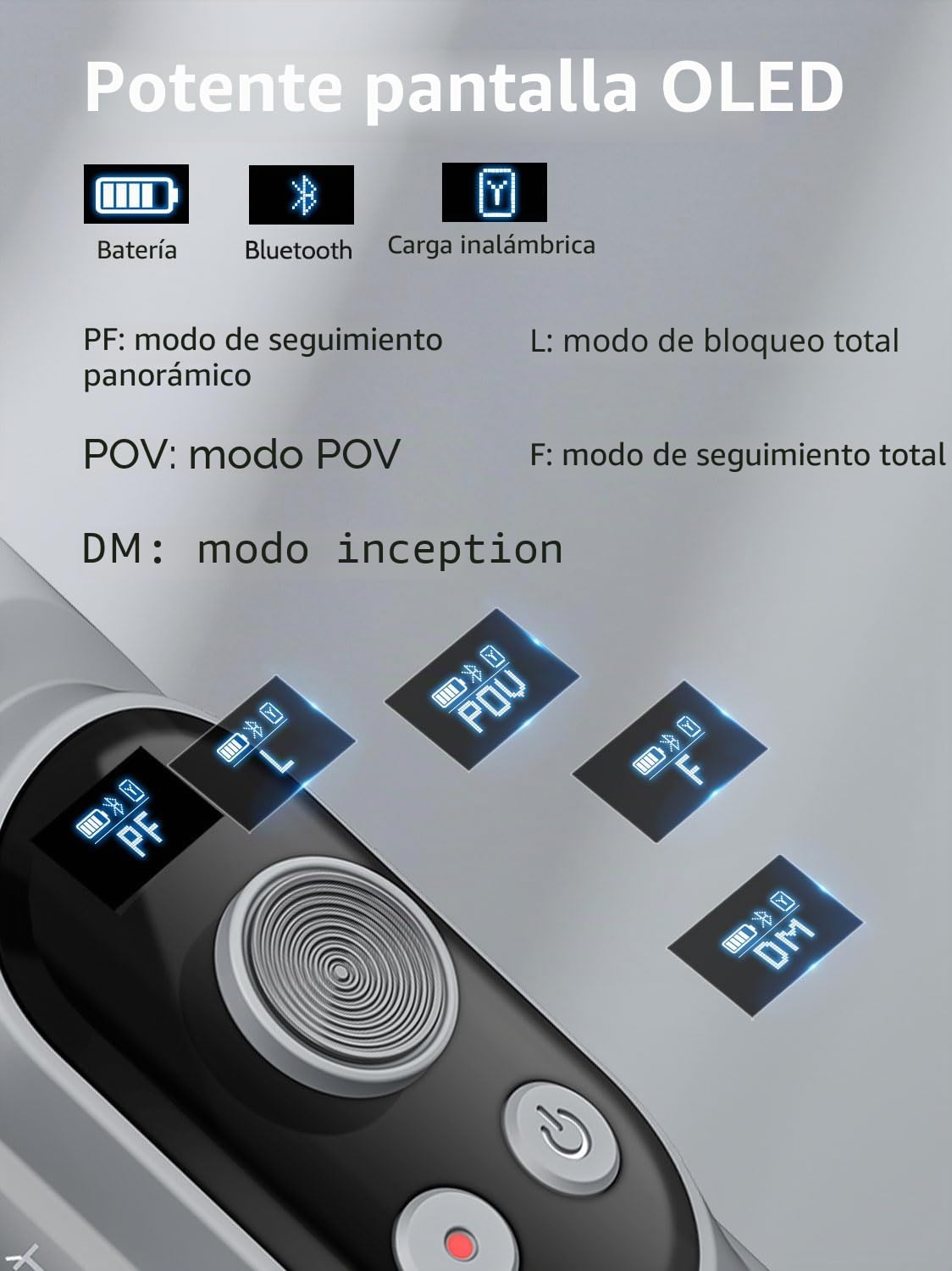 Estabilizador de cardán para Smartphone, Juego de Luces de Repuesto magnéticas RGB, Pantalla OLED, Rueda de Enfoque de luz LED, estabilizador Profesional de 3 Ejes para Android y iPhone, Kit AOCHUAN