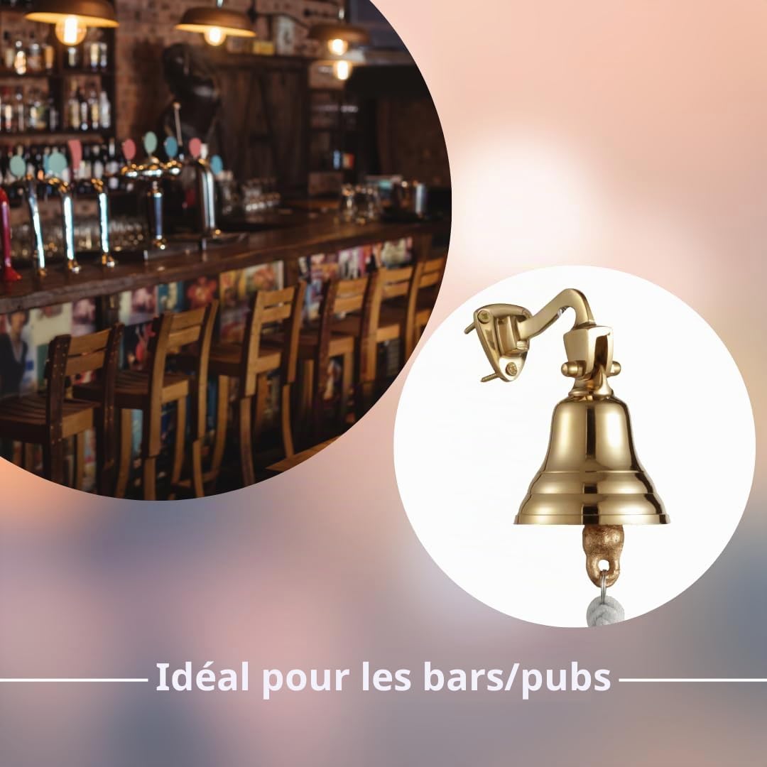 Assorted Collections Cloche Murale en Laiton à thème Nautique pour Bateau, Marine, école, dîner, réception, décoration Murale, Bar, pub, Sonnette