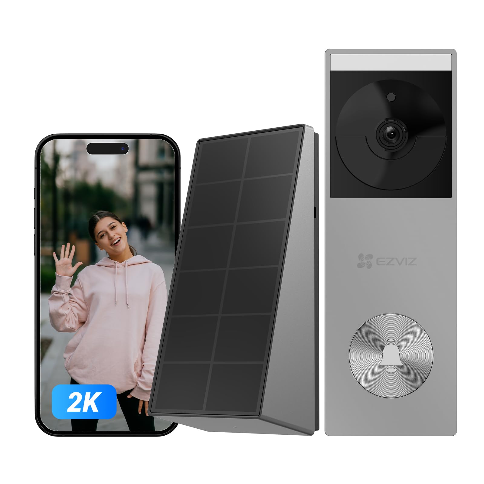 Sponsored Ad – 2K Solar Doorbell Camera Removal-Free Charging No Monthly Fee, 8 GB Local Storage, 162° Wide View, Wireless & Wired, Colour Night Vision, AI Detection, Front Door Camera (CP3 Pro)
