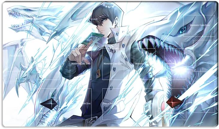 Alfombra de juego Kaiba Seto de ojos azules Dragón Blanco CCG TCG Trading Card Game Mat + bolsa gratis (ZD014-217-A)