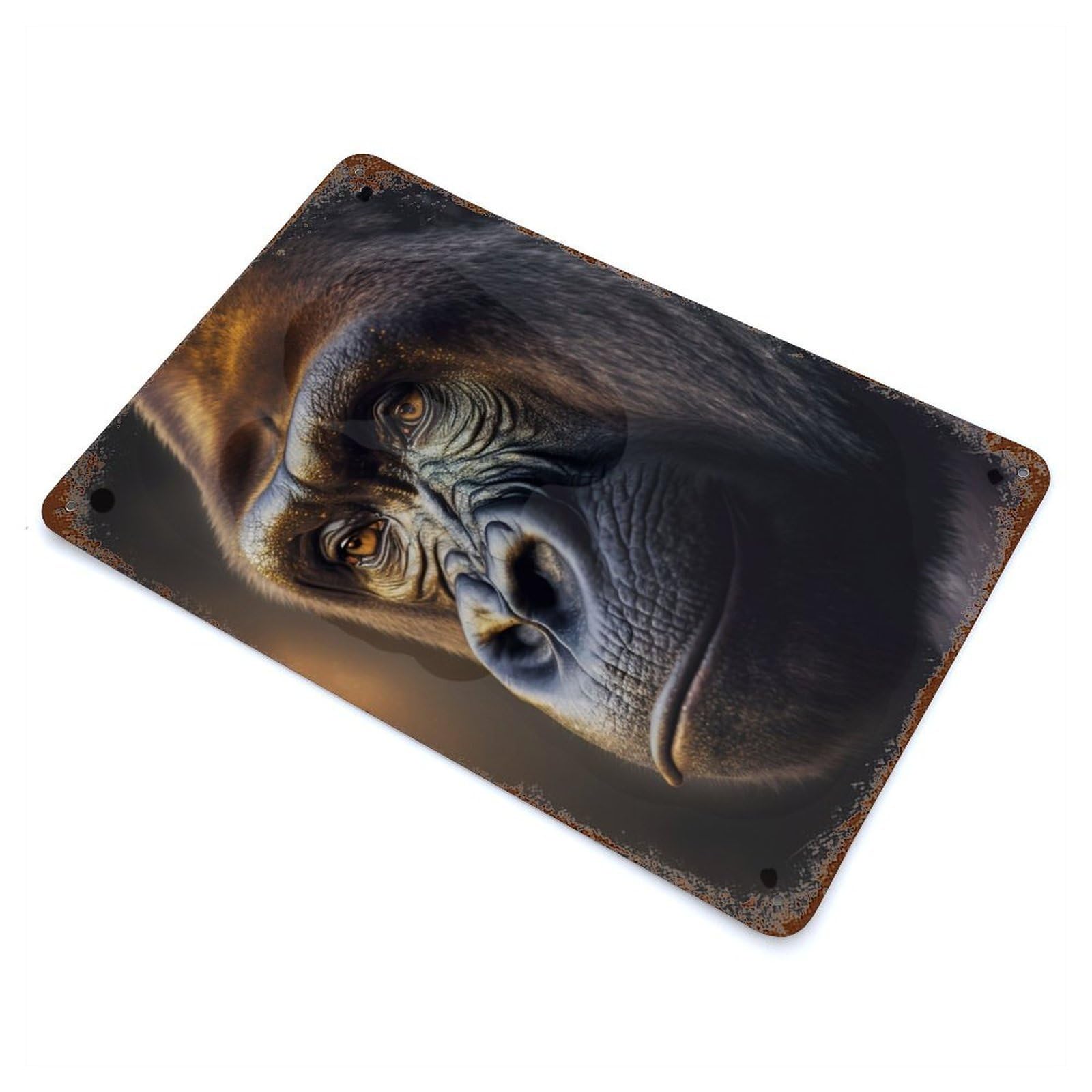 Garage Style The Gorilla Rust Effect Tin Sign 11.8"x7.9", Classic Wall Plaque for Bar And Workshop