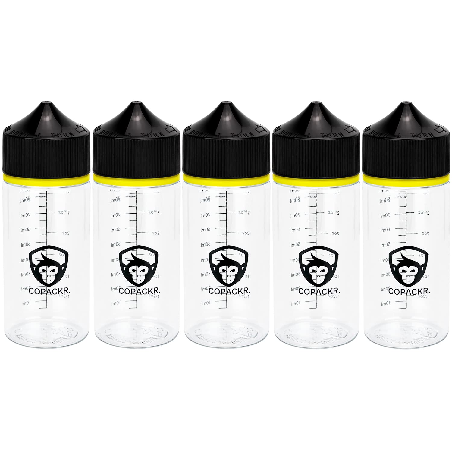 Chubby Gorilla V3 Dropper Bottles, Plastic Bottles, Perfect for Travel, Liquid Bottles, with Childproof Cap, Set of 5 (100 ml)