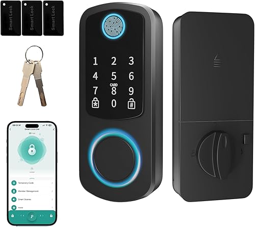 Cerraduras inteligentes para puerta delantera, cerradura de puerta de huella dactilar sin llave, cerradura inteligente con teclado electrónico con