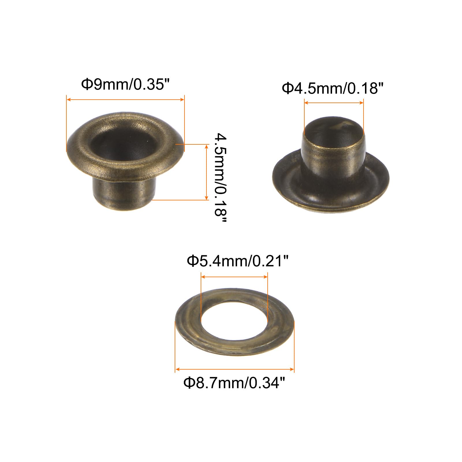 100 Pezzi Occhielli In Metallo 6mm Bianchi - Con Rondelle, Per Fai Da Te Su Cuoio, Tela, Scarpe E Abbigliamento - Foto 2