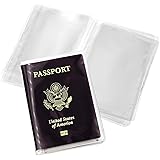 6 PCS Passport Book Holder, Clear Passport Cover Plastic Passports Protectors Sleeves Waterproof Passport Holder for Travel Family ID Card Document Organizer (7.48 × 5.12 Inch)
