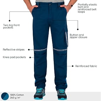 bwolf raptor 100% cotton work troopers men's work troopers with multifunctional pockets knee pad pockets reflective strips