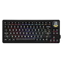 MechLands Feker K75 Lite – Tastiera meccanica Gasket con schermo e pulsante, tastiera hot swappable Creamy Keyboard, USB-C, BT5.0, 2.4G, tastiera wireless da gioco con batteria da 5000 mAh, RGB per