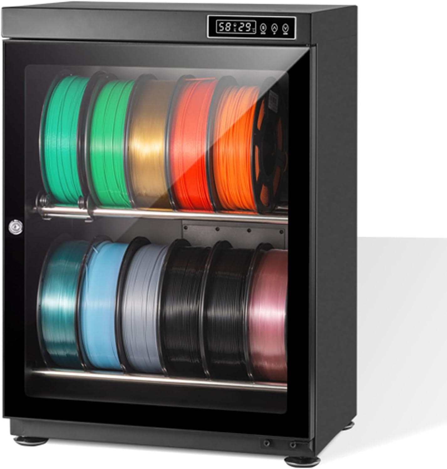 3D Filament Dryer Box,3D Printer Filament Storage Box Dehydrator w/Auto Humidity Control (RH15%-RH60%), for PLA, ABS,Holds Up to 10-12 Rolls of Filaments