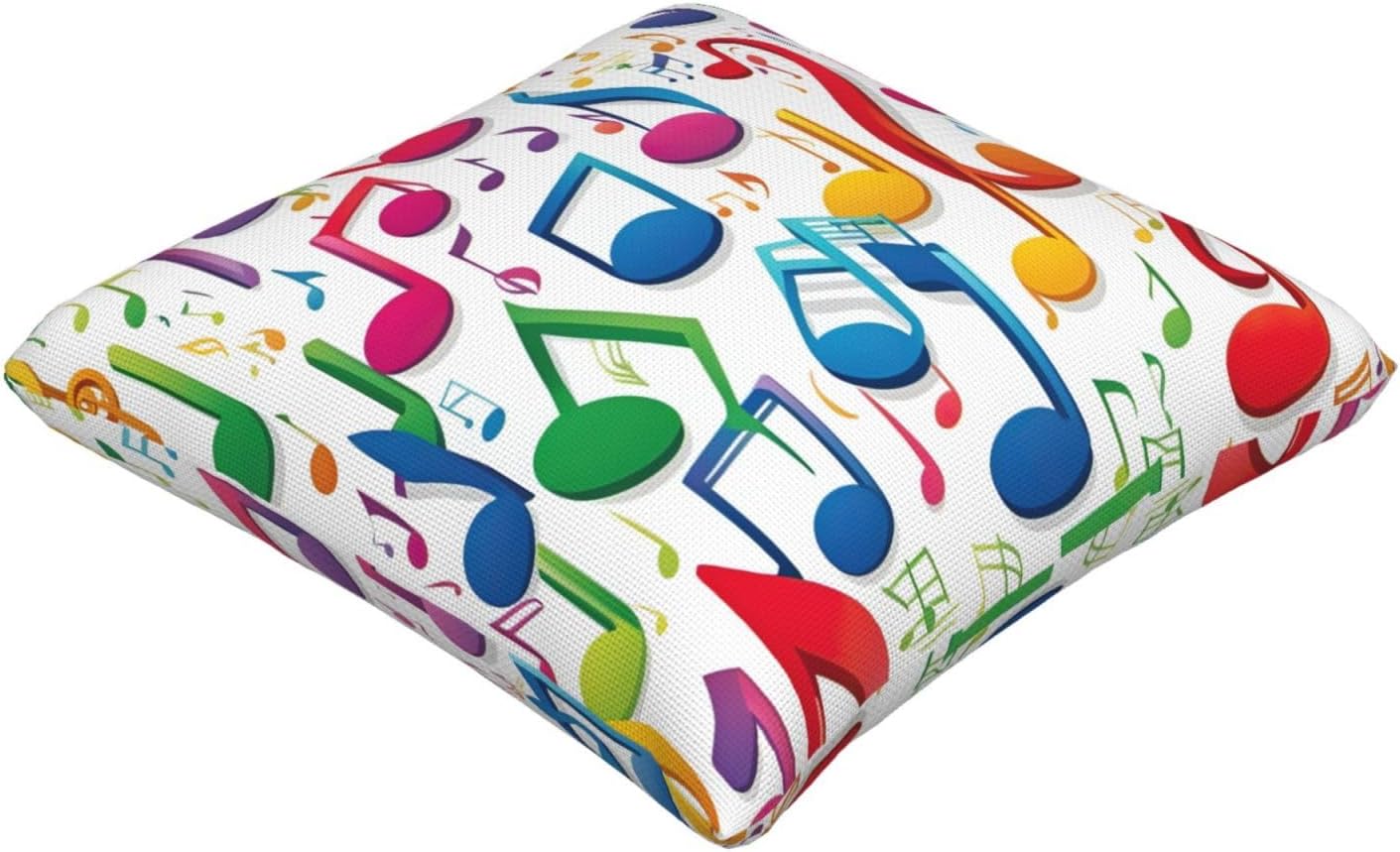 Colorful Music Notes 1 Imitation Linen Pillowcase -2 Sets, Fashionable Home Decoration, Used for Sofas, Gardens, beds
