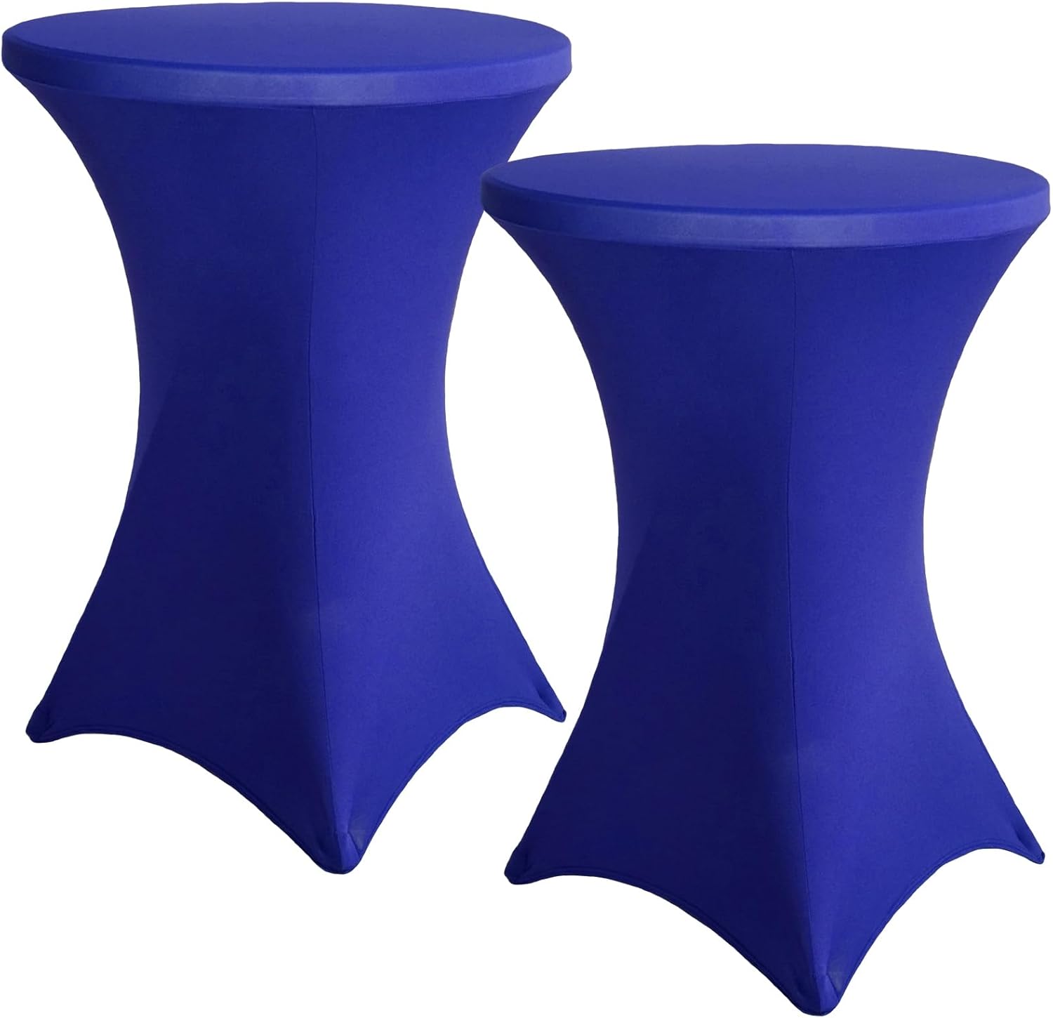 2 Pack Cocktail Table Cover, Spandex Cocktail Fitted Tablecloths, Stretch Round High Top Table Cloths for Bar Wedding Party Banquet, Royal Blue, 30-32 Diameter x 40-43 Height