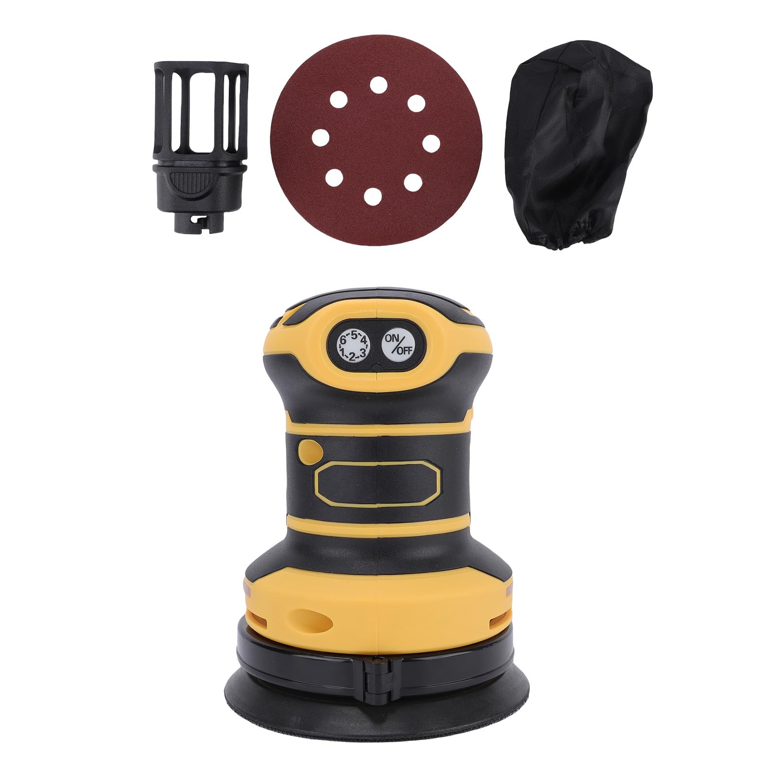 Lijadora Orbital Eléctrica Inalámbrica de 5 Pulgadas con Pantalla LED Motor de 300 W Herramienta Lijado a Batería 3 Velocidades, para Fábricas Metalurgia y Talleres Reparación Automóviles