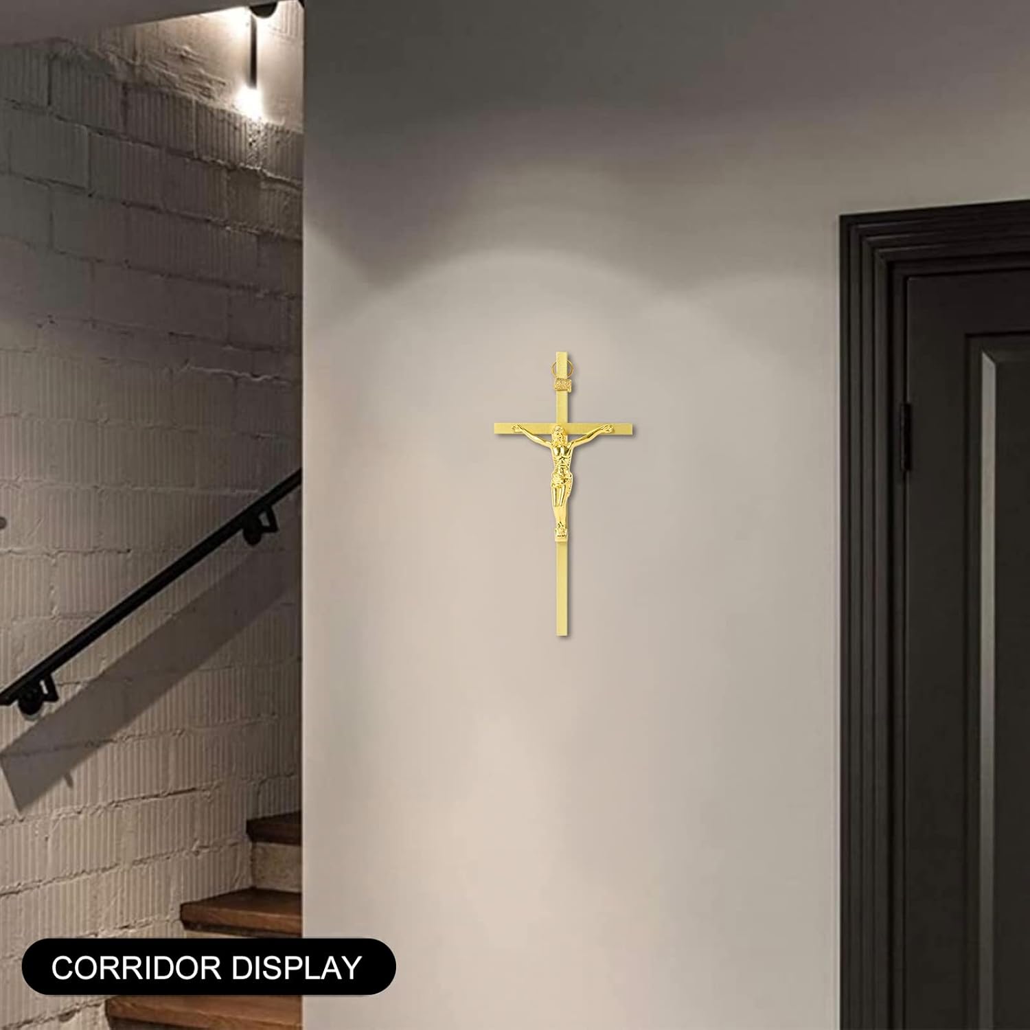 VINETEN Crucifix Wall Cross | Metal Slender Catholic Crosses | Cross Wall Décor for Your Home - 8 Inch - Image 6