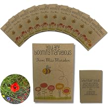 10 x Teacher to Pupil Seed Gift Packets Contains Wildflower, Class Gift End of Year Term Present for Students from Teachers to Show Appreciation, Primary School Leavers, Personalised