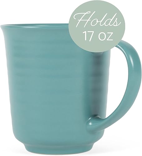 Miniatura 10 de Elanze Designs Juego de 4 tazas de café de cerámica con acabado esmaltado mate gris de 17 onzas
