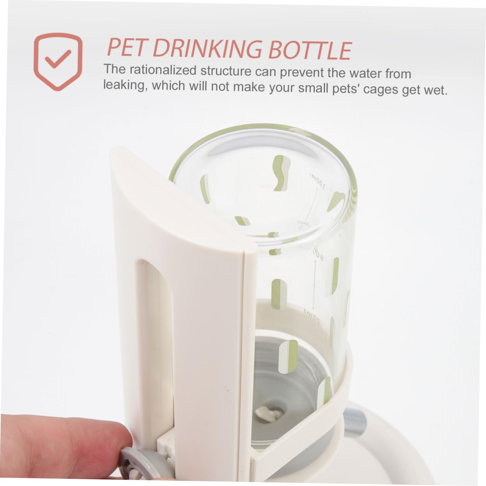 WOONEKY Abreuvoir Réglable pour Hamster, Bouteille D’Eau Transparente, Support Stable, Lecture Facile du Niveau, Anti-Fuite, Maison