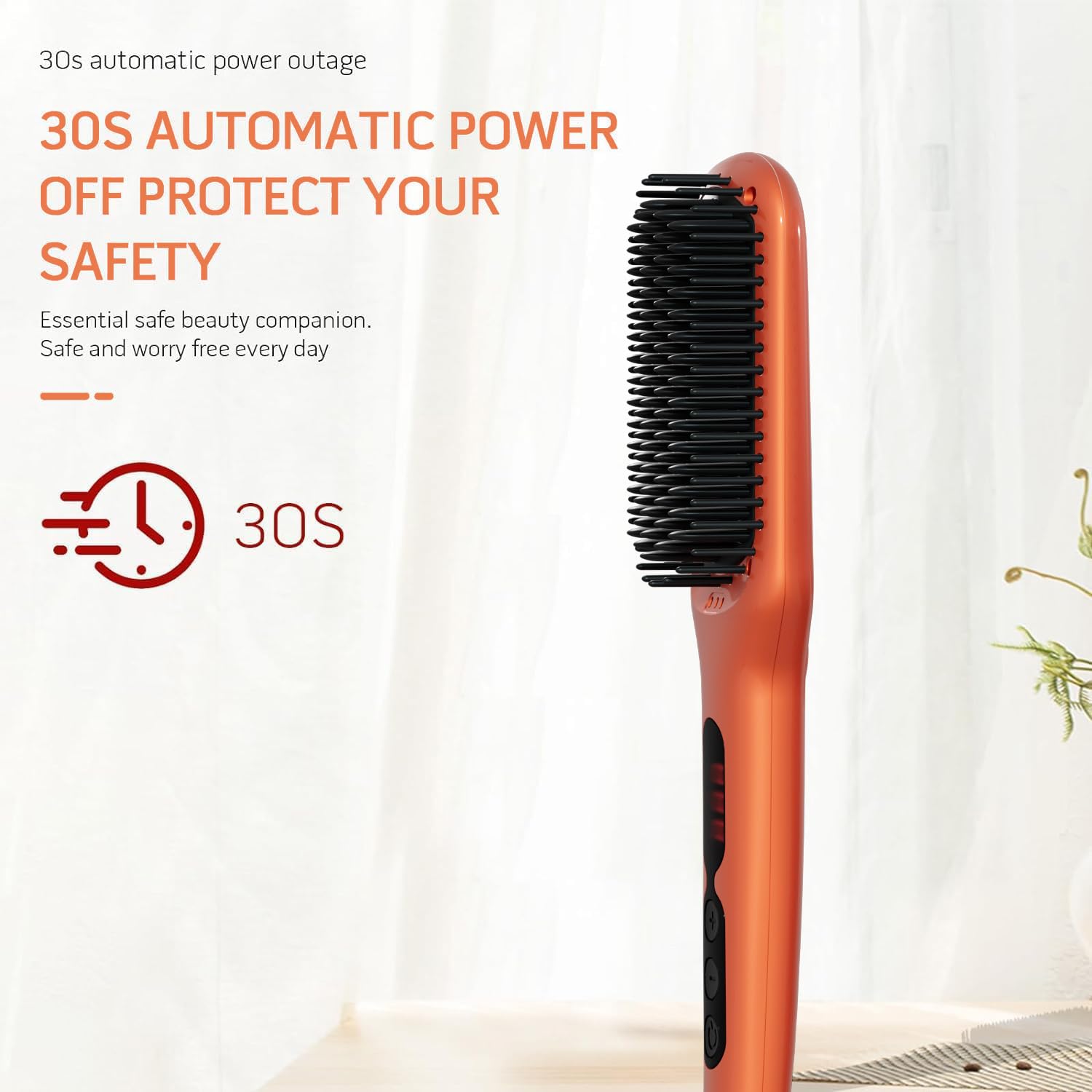 MEGAWISE Hair Straightener Brush Series (Vibrant Orange) - Image 5